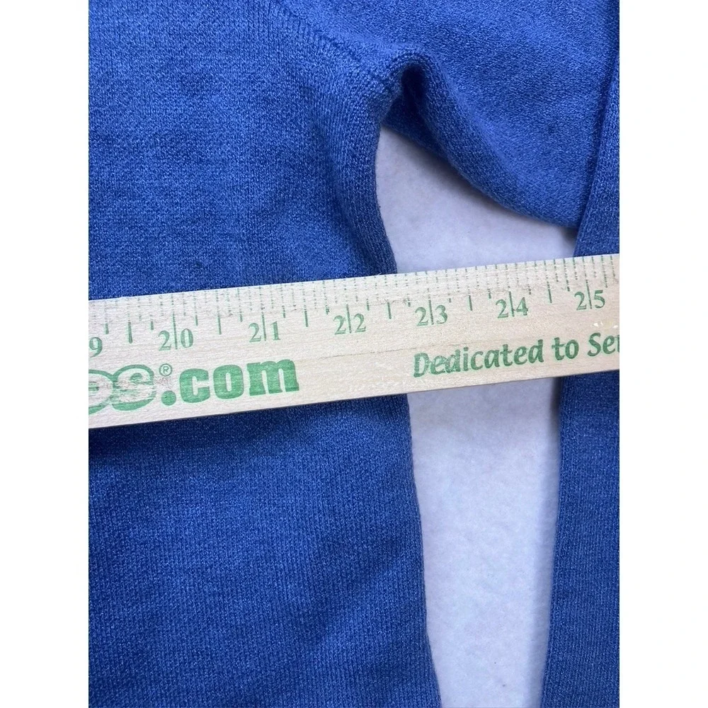 Liz‎ Claiborne Cardigan Sweater Womens XXL Blue Open Front Longline Pocket